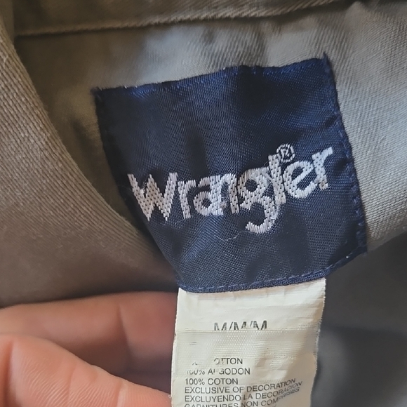 Vintage 90s snap button gray wrangler longsleeve shirt - Picture 2 of 9